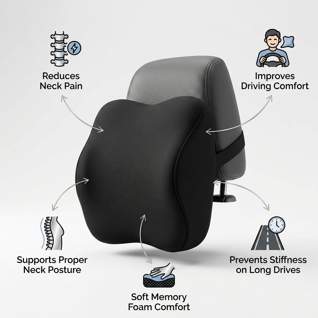 Orthopedic Neck Memory Foam Car Seat Cushion