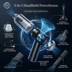 3-in-1 Portable Wireless Car Vacuum Cleaner
